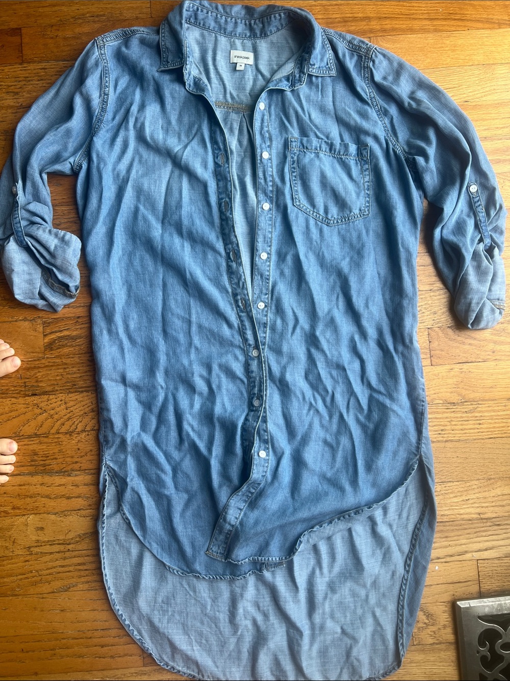 Sneak Peek tencel Light Blue Denim Shirt Dress- size Medium